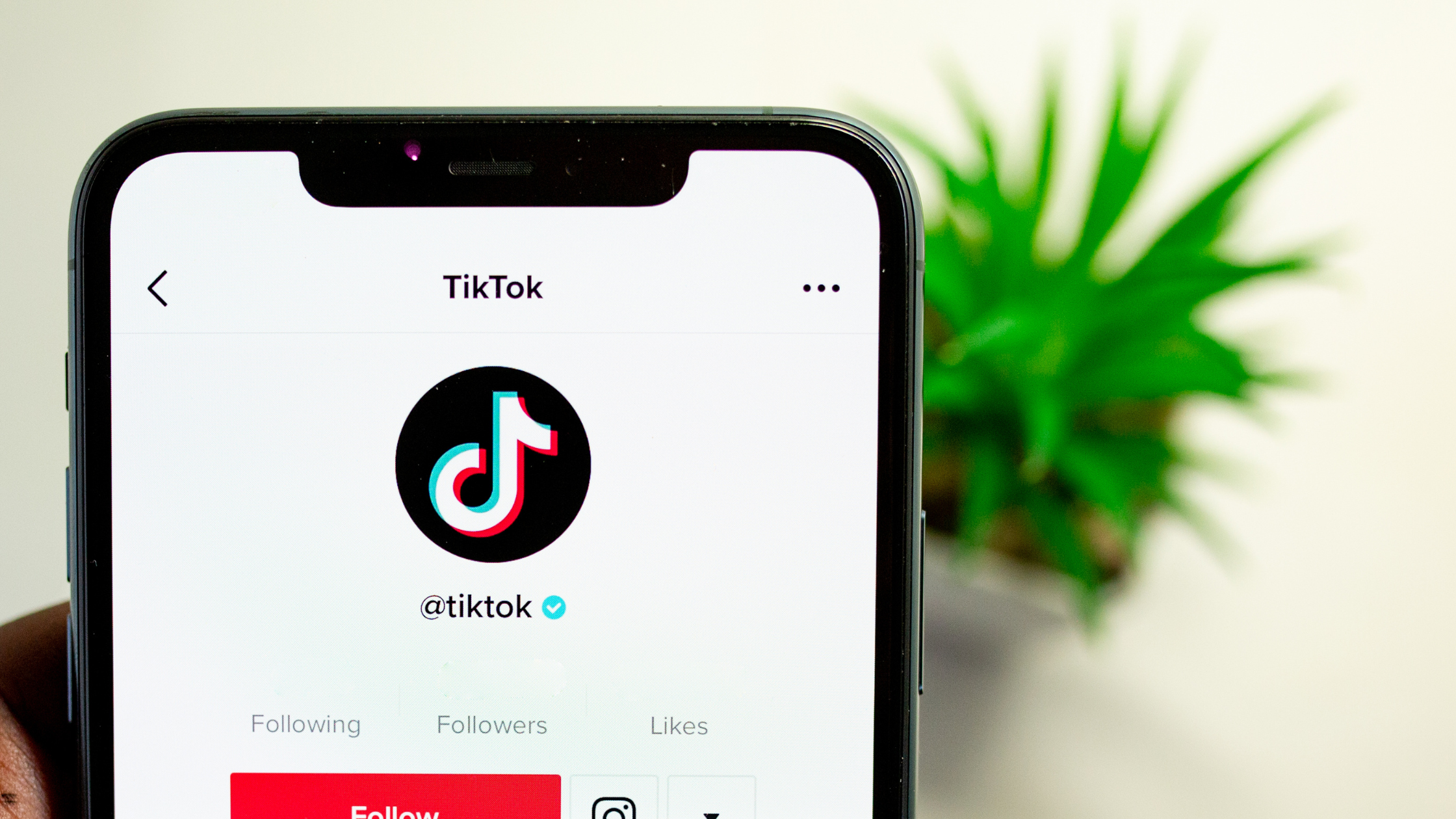Smart phone with tictok on the screen