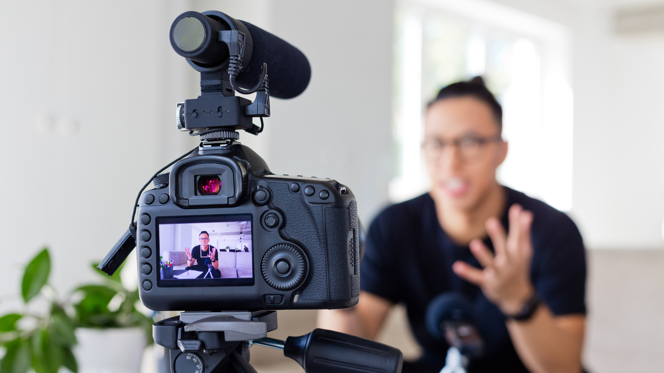 Person learning how to make a video.