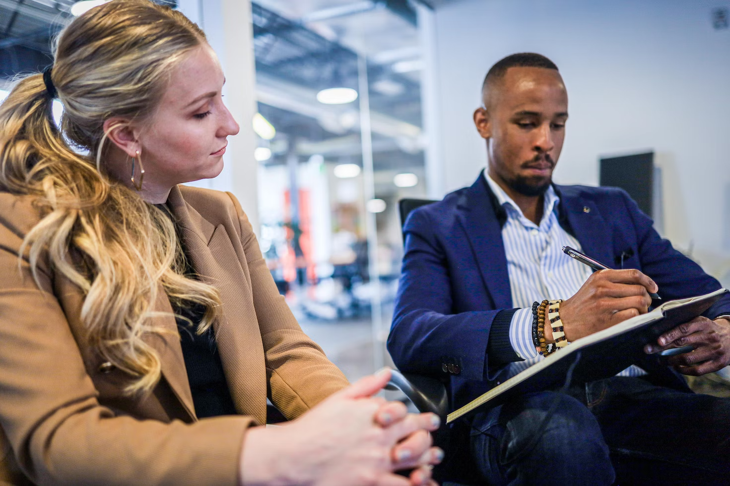 Diverse professionals working in an office setting